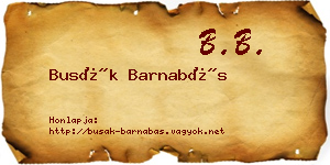 Busák Barnabás névjegykártya